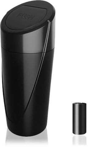 SGLRT Auto Mülleimer mit Deckel – Automülleimer Getränkehalter – Schwarzer Mini Mülleimer für Auto mit 20 Müllbeuteln - Auto Organizer und Aufbewahrung für Vordersitz Zubehör