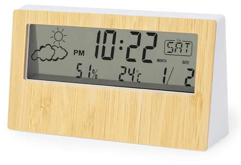 Wetterstation – Thermometer – Hygrometer – Bambus Holz – Geschenk … (Style4)
