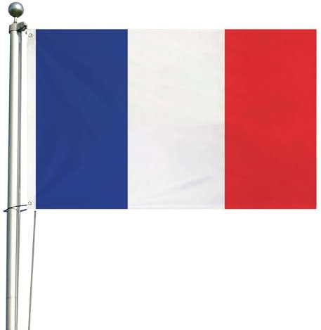 Drapeau Francais,Bannière Français,Drapeau France 90x60cm avec 2 Oeillets Métalliques,France Football,Fête Nationale, Sportif Événement,Pavillon Haute Qualité,Intérieur,Extérieur Decoration