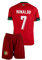 Amdrabola Portugal #7 Kinder Trikot für Kinder,2024 Fußball-Trainingstrikots für Jungen,mit Shorts (Rot,176)