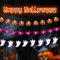 Kimuwote Halloween Lichterkette, 3 Stück 3 Meter 20 LED Halloween Lichterkette Batterie, Kürbisse Lila Fledermäuse Weiße Geister Lichterkette für Außen Innen Party Garden Halloween Deko
