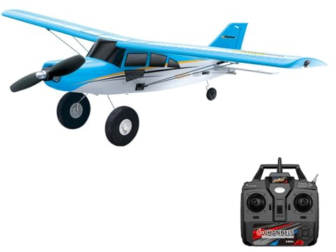 Hylukon Remote Control Plane, 2.4G 4CH Brushless Remote Control Airplane with Lights Self-balancing 6-Axis Gyro RC Airplane EPP Foam Cross-country RC Plane Aerobatics Toy for Adults