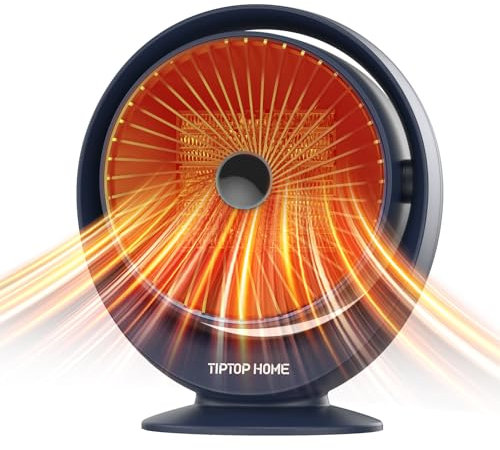 Calefactor Ceramico Bajo Consumo, Calefactor Eléctrico de 800W con 2 Modos de Calor, Radiador Eléctrico de PTC Portátil 3S de Calentamiento Rápido Calefactorpara el Dormitorio Hogar, Azul