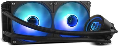 NOX XTREME PRODUCTS HUMMER M-240 - Refrigeración líquida ARGB, Intel y AMD, 2 ventiladores 120mm control PMW, bomba con base de cobre efecto espejo infinito, radiador doble aluminio, color negro