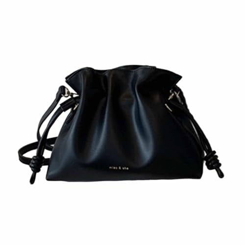 UICIOP Modische minimalistische Damentasche mit Kordelzug, einzelne Schultertasche, Crossbody-Tasche, plissierte Tasche