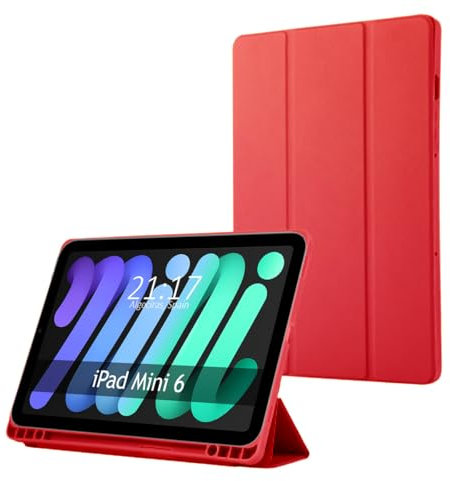 Funda con Tapa Smart para Apple iPad Mini 6 (2021) Color Roja