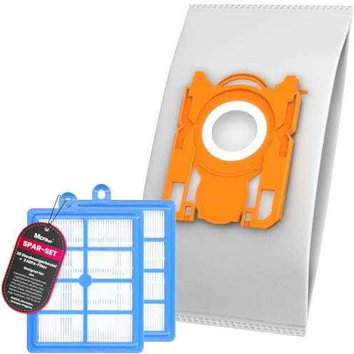 McFilter I 20 Staubsaugerbeutel + 2 Hepa Filter geeignet für AEG VX9-2-ÖKO Staubsauger, 5-lagiger Beutel mit Hygieneverschluss, Ersatz für AFS1W I Typ ESM 16 inkl. Filter
