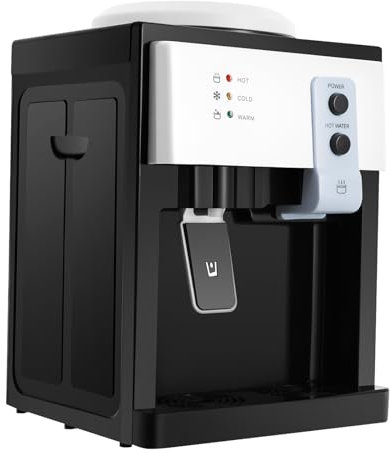 Qussse Dispensador de agua eléctrico de 220 V, dispensador de agua fría/caliente, fuente de agua para oficina y hogar, dispensador de agua de pie para 1,1-4,9 gal de agua en cubo