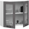 BDW - Küchenschrank Vitrine Hängend - Oberschrank Küche - Weiß/Grau - 80x30,5x72cm - mit 2 Türen und Griffen - Küchenschränke Einzeln, Wandschrank, Küchenhängeschrank - OLIWIA1 STK
