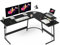CubiCubi L Shaped Gaming Desk, 150x120x75cm Computer Desk with Monitor Stand, Office Table for Home and Office, Black
