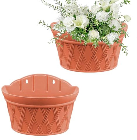 Set di 2 fioriere da parete per interni, per grondaie, grondaie, vasi decorativi da parete, decorazione per interni, balcone e giardino