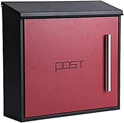 Montierter Briefkasten, Paketkasten, Lieferbox, Briefkasten für den Außenbereich, Edelstahl, Rot (Rot)