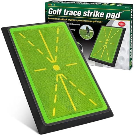 Golf Practice Mat with Swing Path Feedback – Heavy Duty Anti-Slip Rubber Base for Indoor/Outdoor Training | Portable Divot Board for Swing Analysis for Beginners, Adults & Kids