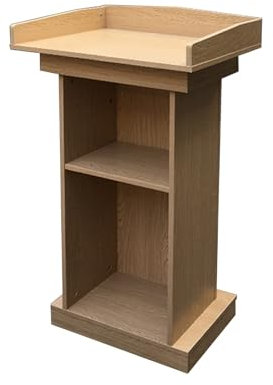 KHYTEBV Rednerpult Podium Stand Holzkanzel Große Kirchen Rednerpult Podien mit Lagerregal Stehendes Design Lautsprecher Vortrag,