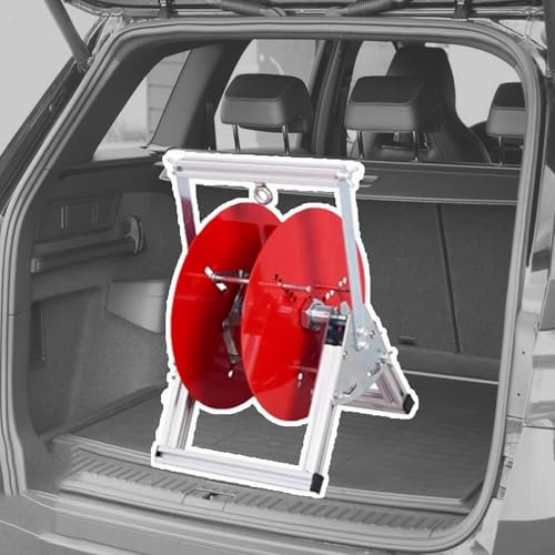 Minglez Drahtspulen Caddy Regal Tragbarer Kabelhalter mit Einzelachse, Faltbarer Kabelrollenspender für Den Kofferraum, Kabelhalter für Koaxialkabel für Fabrikhallen/Lagerhallen