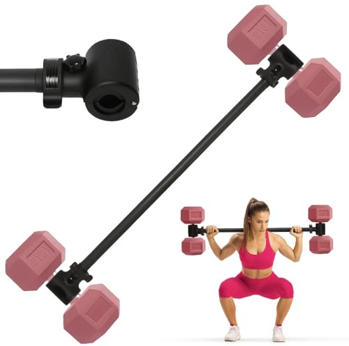 Dumbbell Barbell Converter Bar, Adjustable Weight Dumbbell to Barbell Converter, Easy Grip & Installation Weight Lifting Bar, Ideal for Strength Training Home Gym