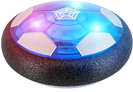Ancesfun Air Power Fußball, Wiederaufladbar Indoor Ball Outdoor Hover Football mit LED Beleuchtung und Schaum Stoßstangen, Fussball Geschenke für Kinder Weihnachten 3-12 Jahren Jungen Mädchen