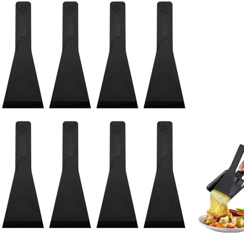 Hsyadazi Spatules à raclette - 8 pièces - Ustensiles de cuisine pour poêles antiadhésives et grils à fromage - Spatules douces pour raclette, fondue et poêles à frire