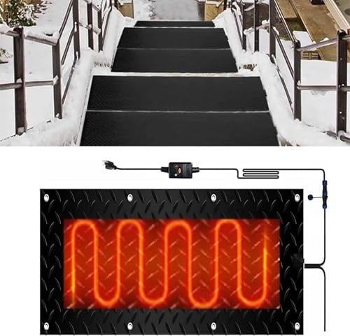 Schneeschmelzmatte for Einfahrten und Treppen im Außenbereich – Anti-Rutsch-Gummiunterlage mit Netzkabel for Entfernen von Eis und Schnee im Winter(30x90cmx1Pcs)