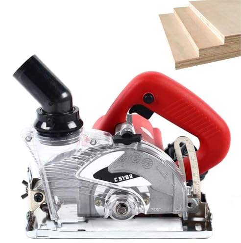 DAOHHFO Rozadora de ranura 1800W Fräse sin polvo Rebajadora Fresadora de pared Máquina de corte 18000r/min, 0-41mm de profundidad de corte, Máquina de ranura eléctrica para ladrillo, hormigón, mármol