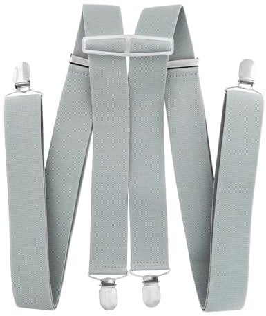 axy Hosenträger für Herren breit 3,5 cm in H-Form mit 4 Hosenträger Clips extra stark längenverstellbar