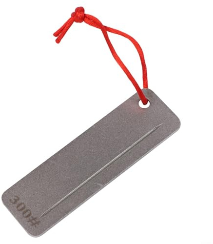 Fish Hook Sharpener Whetstone Dual Sided 300/400 Grit Emery Stone with Groove for Camping Fishing Knives Needles Portable EDC Tool Silver