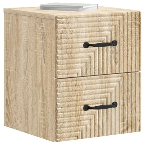 vidaXL Wandmontierter Nachttisch 2 pcs Sonoma-Eiche 34,5 x 33 x 40 cm, Schlafzimmer Nachttisch, modern, rechteckig, eleganter Stauraum, platzsparend, funktional, wichtig für Dein Zuhause