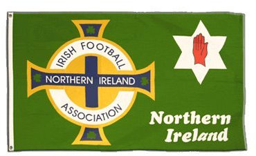 Flaggenfritze Fahne/Flagge Nordirland Football Association grün + gratis Sticker