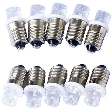 GutReise DC 10pcs e10 6v flutlicht led birne flut lampen kalt weiß+10pcs e10 basis (6v, kalt weiße)
