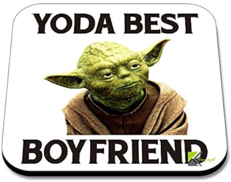 CS096 Yoda best boyfriend Novelty Funny Coffee Tea Drink Gift Glossy MDF Wooden Coaster | Gifts for Him, Men, Sci-Fi Fans | Anniversary, Birthday & Valentine's Day Present