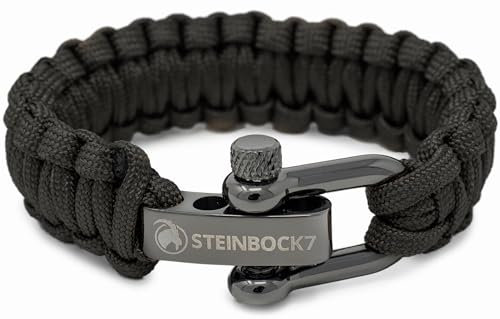 Steinbock7 Dachstein Paracord Survival Armband, verstellbarer Edelstahl Verschluss - Camping, Outdoor, Wildnis