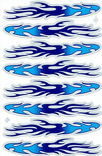 Flammen blau Sticker Aufkleber Folie 1 Blatt 270 mm x 180 mm wetterfest