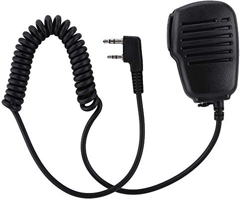 Walkie Talkie Lautsprecher Mikrofon, wasserdicht 2 Pin PTT Handheld Schulter 2 Way Radio Externer Lautsprecher Mikrofon für UV5R 888S / Kenwood/TYT