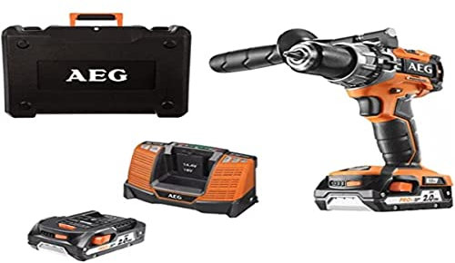 AEG - Perceuse à percussion compacte Brushless 18 V Li-Ion 2.0 Ah 60 Nm 2 vitesses - BSB18C2BL LI-202C
