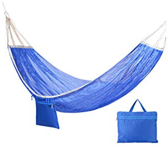 XXSLY Amaca all'aperto, Mezzaluna Portatile Doppia di Seta di Ghiaccio, con Custodia, per Campeggio Estivo in Giardino, Tour Senza Guida sulla Spiaggia