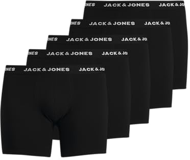 JACK&JONES PLUS Herren Jachuey Trunks 5 Pack Noos Ps Boxershorts, Schwarz, 3XL EU