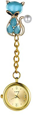 Krankenschwesteruhr Avaner Specht Eule Pflegeruhr Analog Quarzwerk FOB Pulsuhr Ansteckuhr Pfau Schmetterling Elefant Schwesternuhren mit Pin/Clip Set Arzt Doktor Medical Taschenuhr