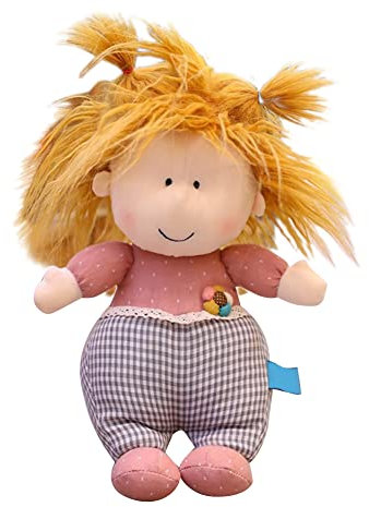 LICHENGTAI 40CM Rag Dolls, Handmade Textilpuppen Babypuppe, Baby-Geburtstagsgeschenke, Kuschelpuppe Textile Dolls, Little Eye Rag Doll, Weiche Stoffpuppe Geschenk für Babys, Rosa