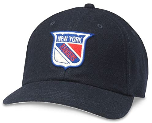 AMERICAN NEEDLE Archive Legend National Hockey League NHL Team Verstellbarer Schnallenriemen Dad Hat, Marineblau (New York Rangers), Einheitsgr��e