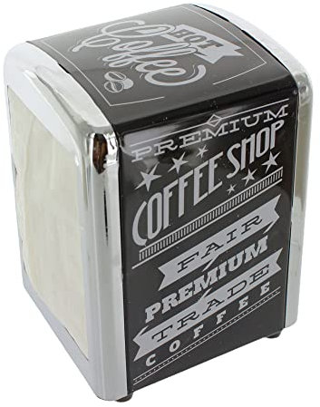Serviettenspender Serviettenhalter mit Diner Retro-Design, ca. 14 x 10 cm, inkl. 60 Servietten (Coffee Shop)