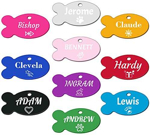 Uiopa 2 Piezas Chapa Perro Grabada, Placas Identificativas Perros Personalizables, Etiquetas de Identificación de Mascotas de Aleación de Aluminio para Collares de Perros y Gatos