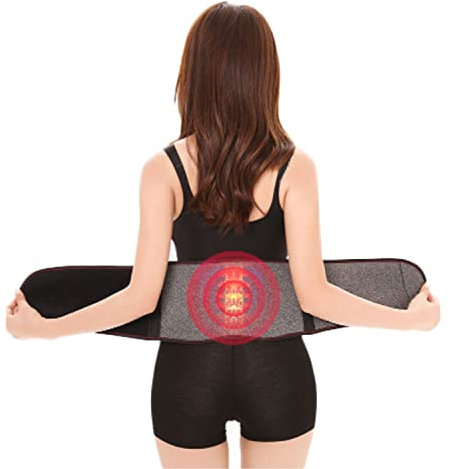 ITODA Self Heating Back Support Thermal Lumbar Support Belt Breathable Lower Back Brace Magnetic Heat Warmer Belt Adjustable Abdominal Binder Warming for Waistline 23-39