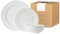 Anders & White Tafelservice Classica - White Vegan Bone China Tafelservice 12-teiliges Geschirrset Enthält 4 Speiseteller, Beilagenteller und Schüsseln