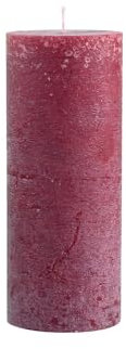 Rustikale Stumpenkerze Dunkelrot diverse Größen dicke Kerze Advent Weihnachten Deko Adventskranz, Variante:Ø 10 cm. H 25 cm