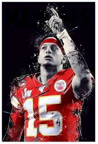 LBMED Leinwand Malerei Bild Patrick Mahomes II Football Poster Sport (4) für Familiendekoration Poster Wandkunst Bilder Und Drucke 23.6x35.4(60x90cm) Kein Rahmen
