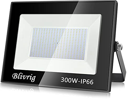 toobettp Foco LED Exterior 300W, 30000LM Focos Led 6500K Blanco Cálido, IP66 Impermeable Aplique Pared para Garaje Jardín Patio Parque
