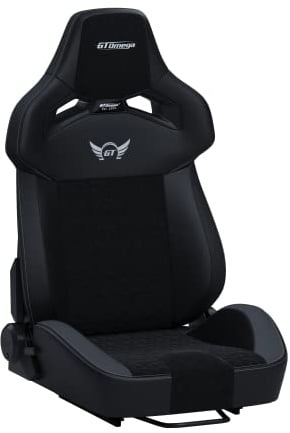 GT Omega RS12 Simulator Seat with Lumbar Support Cushion - Carbon Edition