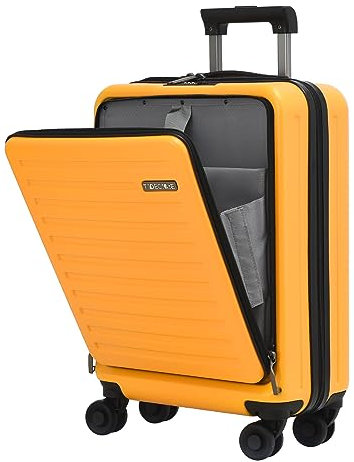 TydeCkare 20 Handgepäck mit Laptopfach, 55x40x20cm, Airline Kompatibel, 34L Hartschalenkoffer Klein, Leicht, 4 Rollen, mit TSA Schloss, Orange