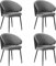 VASAGLE Esszimmerstühle, 4er Set, Küchenstühle, Polsterstühle, Sessel mit Armlehnen, Metallbeine, modern, Wohnzimmerstühle, für Esszimmer, Küche, dunkelgrau LDC104G01