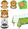 61 Pcs Safari Birthday Decorations - Safari Theme Party Supplies Include Animal Shaped Paper Plates, Jungle Tablecloth, Napkins, Jungle Party Decorations for Wild One Birthday, Baby Shower, Serves 20